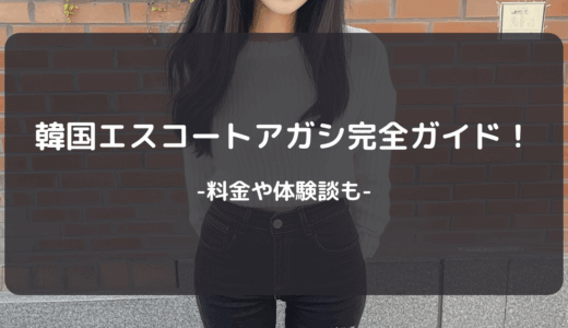 【2025年版】韓国のエスコートアガシ完全ガイド！料金や体験談も
